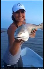 Hot Girl Catches Talking Fish