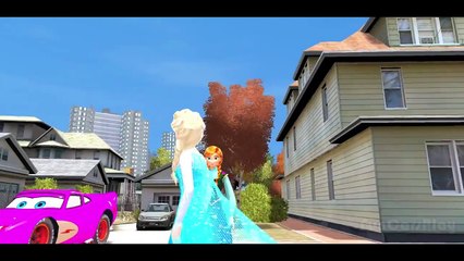 Elsa The Snow Queen & Anna of Arendelle (Frozen) have Fun Disney Pixar Cars Lightning Flash McQueen