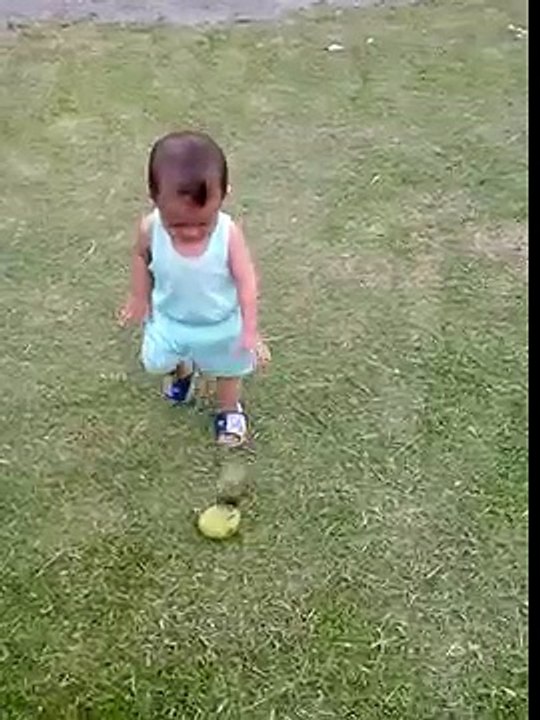 Cute Baby vs tropical mango