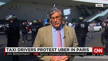 French taxi driver protest against Uber turns violent