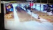 Runaway Motorbike Takes Out Multiple Motorcycles