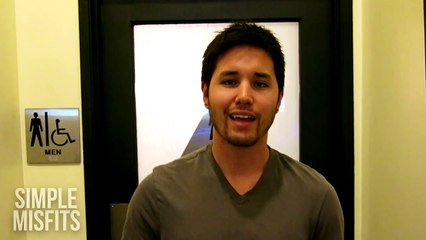 What would you do if you were sitting in a bathroom stall and someone started peeing on your leg?