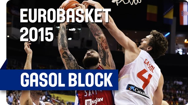 Gasol Denies Raduljica at the Rim! - EuroBasket 2015