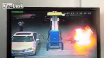 Crazy fire at Gas Station.