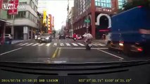 Hit And Run - Guy On Scooter Gets Hit Hard By a Coward