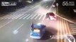 Speeding Motorcyclist crashes into car