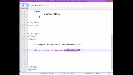 HTML5-BASIC INFROMATION HANDLING FORM (IN ENGLISH)