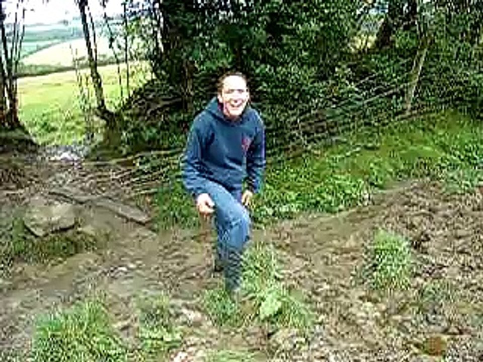 Kathryn getting stuck in the mud