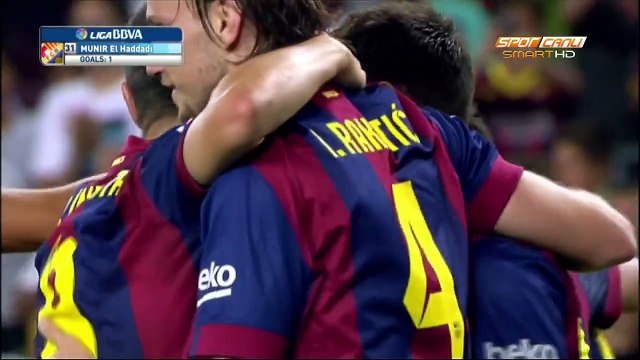 FC Barcelona vs Elche 2-0 Goal Gol Munir El Haddadi Mohammed La Liga 24.08.2014 HD