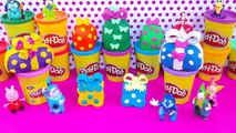 Peppa pig Play doh surprise rainbow eggs Donald Duck Barbie opening egg toys