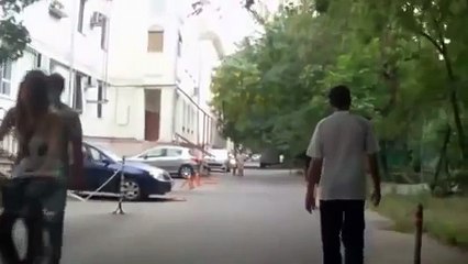 Suddenly a child ran