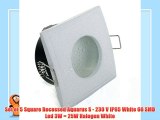 Set of 5 Square Recessed Aquarus S - 230 V IP65 White 60 SMD Led 3W = 25W Halogen White