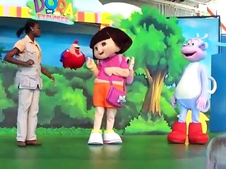 dora the explorer and Boots do the silly chicken dance