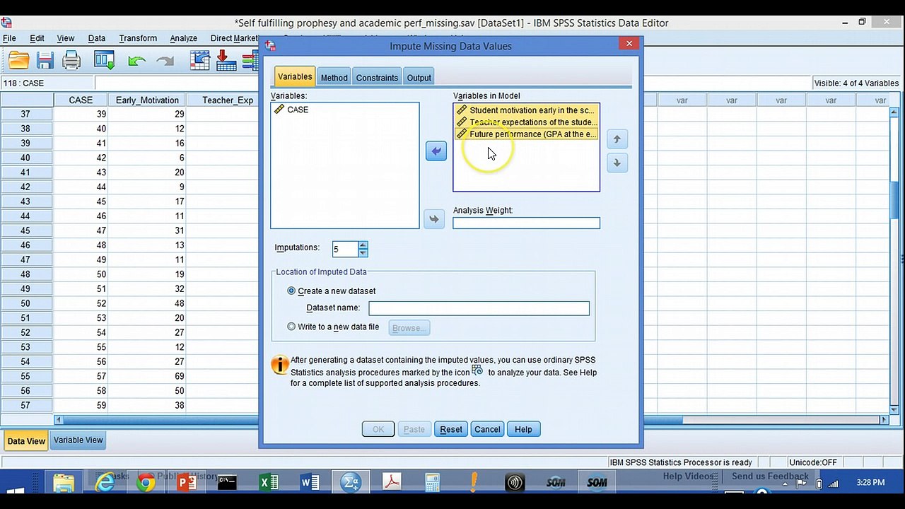 Multiple Imputation in SPSS