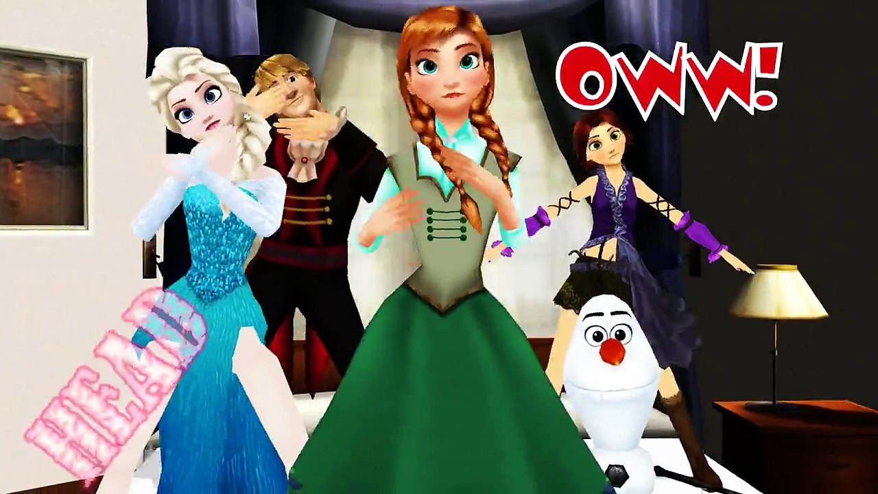 Five Little Monkeys - Frozen Anna, Elsa, Kristoff, Olaf and Rapunzel - 3D Nursery Rhymes