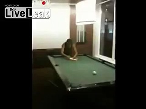 Man Knocks Himself Out With Pool Stick