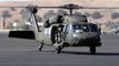 UH-60 Black Hawk helicopters and 2 CH-47 Chinooks take off in formation