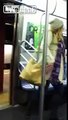 Girl loses her shit on the train