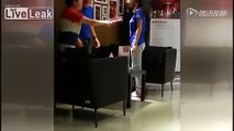 Husband throws table after failing to calm mother and wife down at cafe