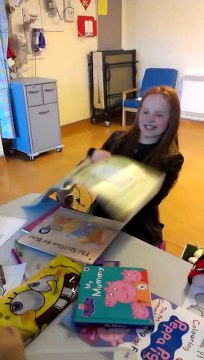 Harley Bird - the voice of Peppa Pig - visits patients at Birmingham Children's Hospital