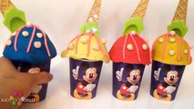 4 Play Doh Ice cream surprise !!! Disney pixar cars lighting mcqueen Disney mickey mouse toys