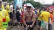 Brazil: Topless Hulk wannabes flex their bulging biceps