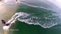 Drone Footage of a Paddle Boarder that Nearly Hits or Hits a Shark!