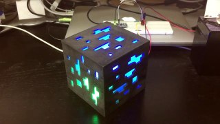 3D printed glowing Minecraft block