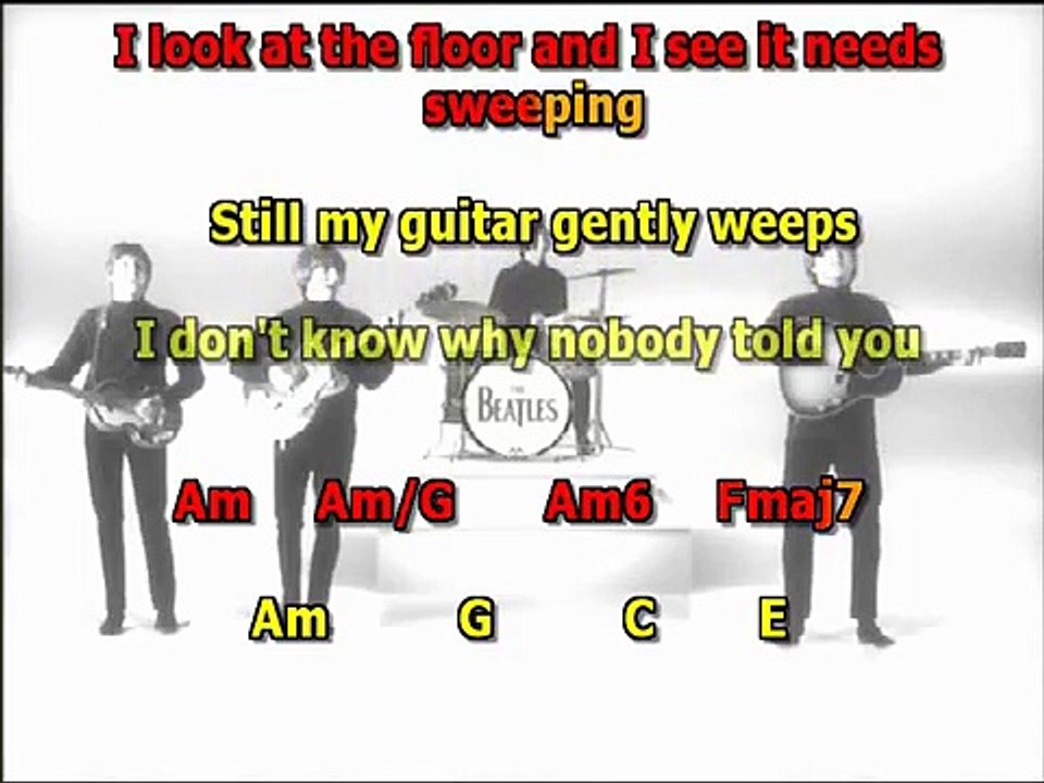 while my guitar gently weeps beatles karaoke instrumental chords lyrics