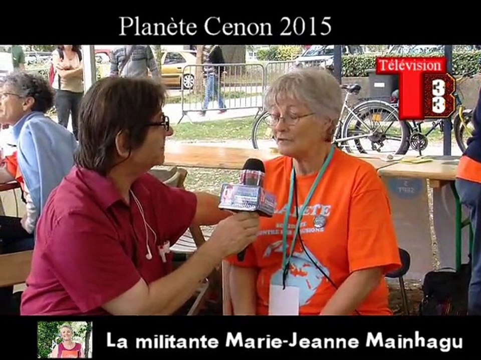 Télévision-Bordeaux-33 interview de La militante Marie-Jeanne Mainhagu planète cenon 2015