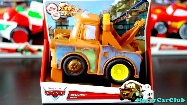 DISNEY PIXAR CARS 2 TOY REV UPS Lightning Mcqueen, Mater, Francesco, Max Schnell and Shu Todoroki!