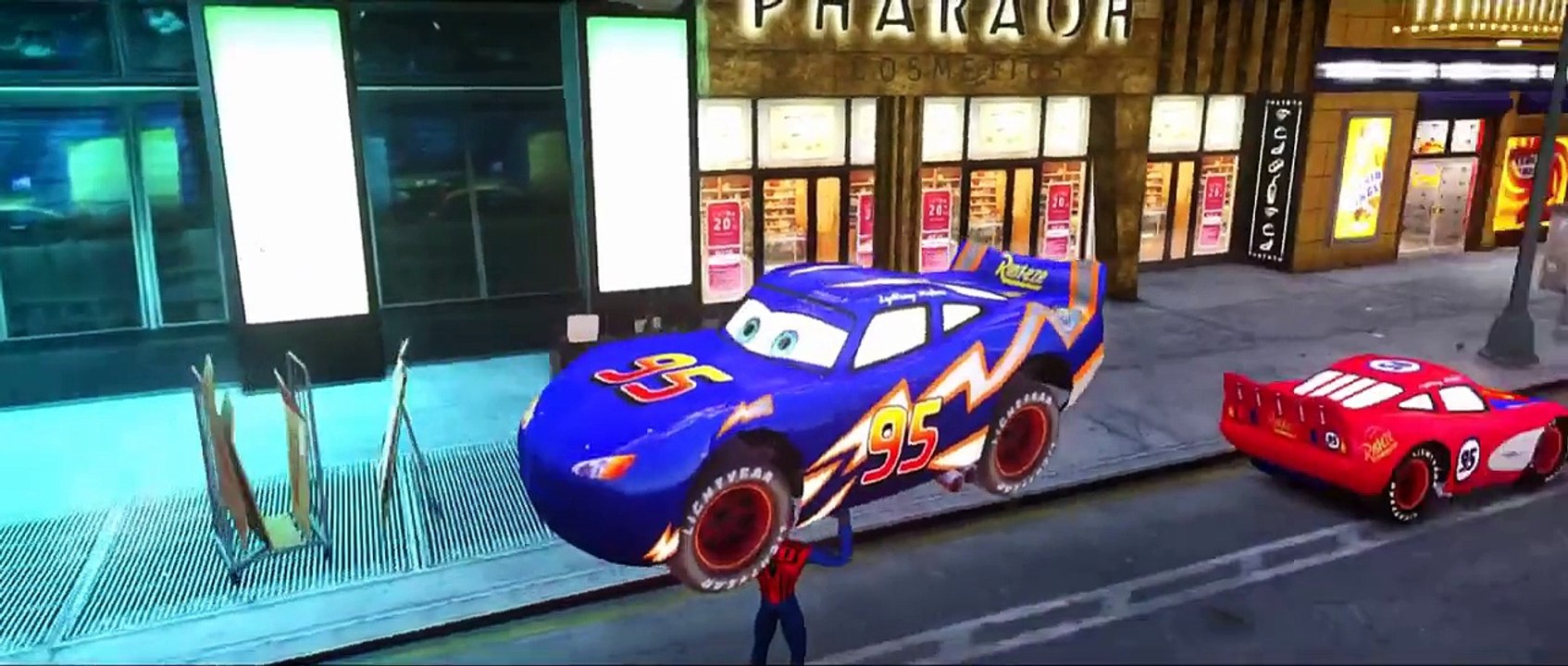 Người nhện   Disney Cars Pixar Spiderman Nursery Rhymes & Lightning McQueen Colors