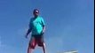 Dumb guy surfing on a roof... Epic Fail