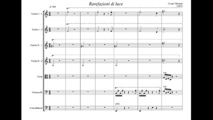Cesare Valentini -  Rarefazioni di luce for string orchestra - Score