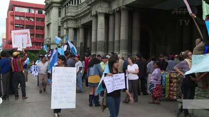 Guatemala funeral march in protest at election process