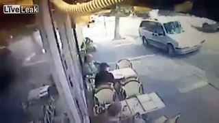 Police Chase Crashes into Sidewalk Cafe