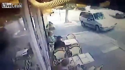 Police Chase Crashes into Sidewalk Cafe