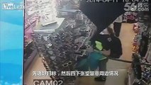 Foreign woman steals sunglasses in store