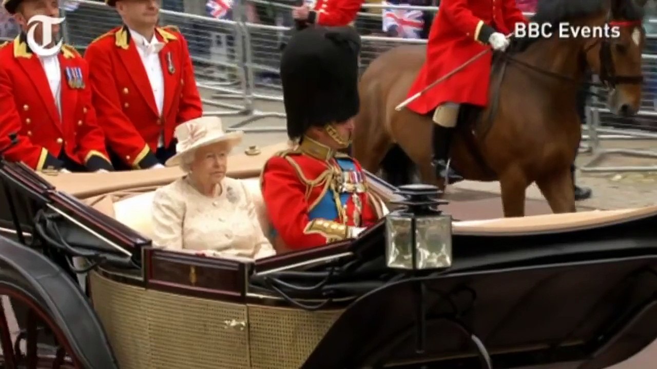 Prince George watches on excitedly as Royal family arrive at Trooping the Colour parade