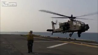 AH-64D Apaches lands on USS Bonhomme Richard.(LHD-6)