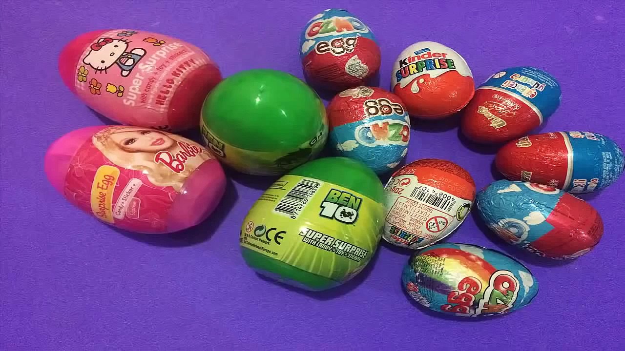 Best enjoy Surprise eggs - 2 Ben 10 , 2 barbie and 8 kinder surprise eggs