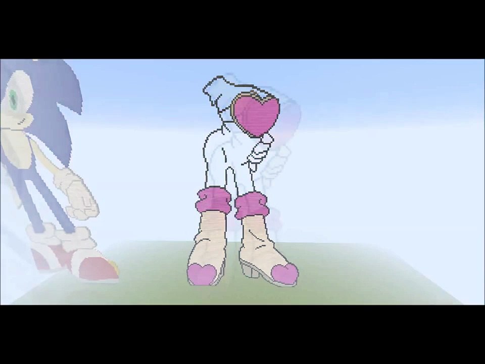 Minecraft Statues - Sonic and Rouge
