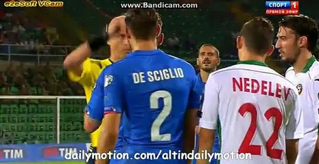 Micanski Gets Red Card - Italy 1-0 Bulgaria - 06.09.2015