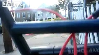 Motorcyclist hit by firetruck *Aftermath*