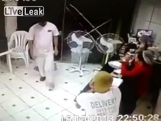 Store Robbery at Gunpoint thwarted by Security Guard, Robbers Shot Dead