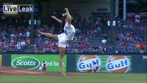 LOL  Miss Texas Throws A WILD First Pitch