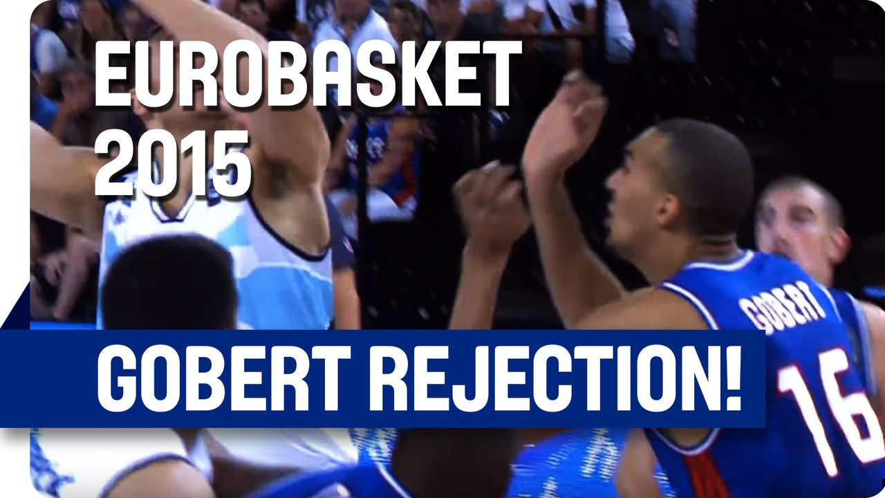 BIG Rejection by Rudy Gobert! - EuroBasket 2015
