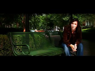 Evangelism video girl on park bench