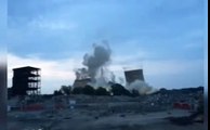 Power station cooling towers demolished in Oxfordshire at 5am