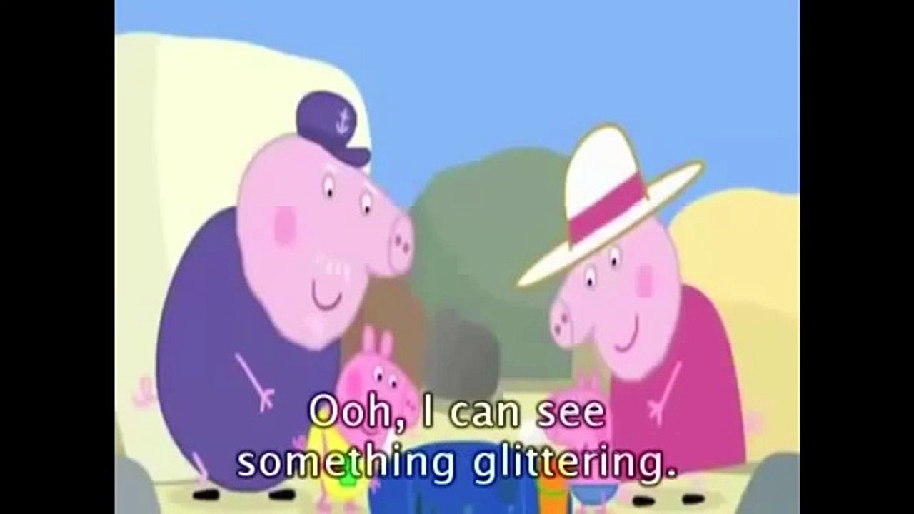 Learning english with Peppa Pig Cartoon - Rock Pools with subtitle